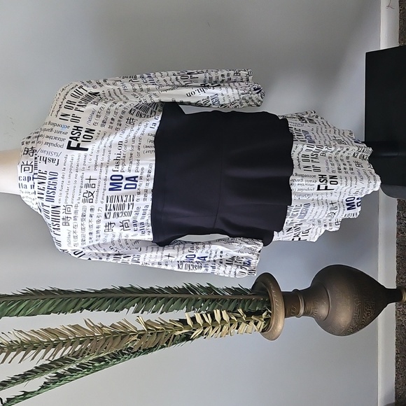 7th Avenue Design Studio Unique Corset Hi-Low Hem Blouse - Picture 2 of 14